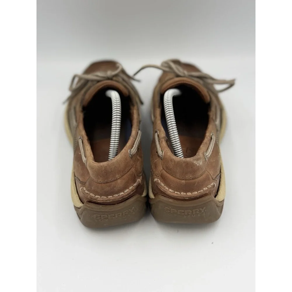 Sperry Top Sider 2-Eye Brown Leather Boat Shoes Men's Size 9.5 M Casual Comfort